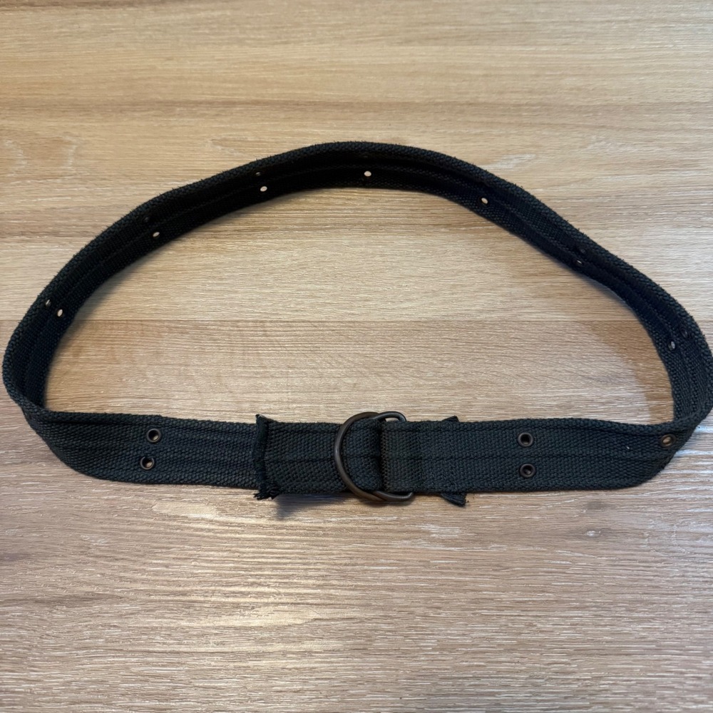 Cape Juby Mens Woven Web Belt D-Ring Buckle Charcoal Black 29 Utility Streetwear
